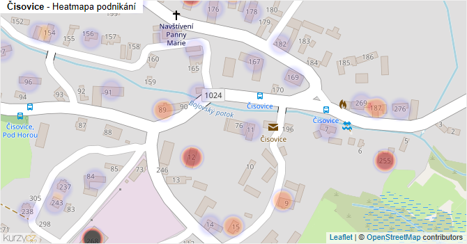 Čisovice - mapa podnikání