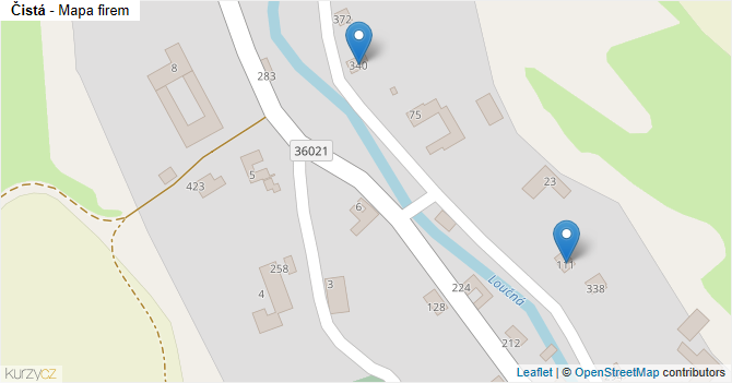 Čistá - mapa firem