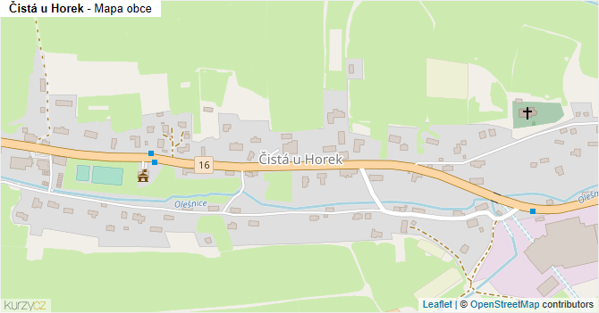 Čistá u Horek - mapa obce