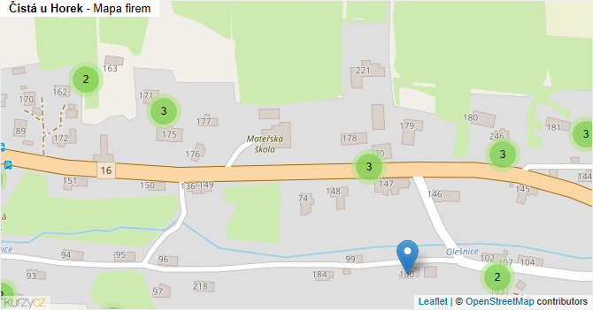 Čistá u Horek - mapa firem