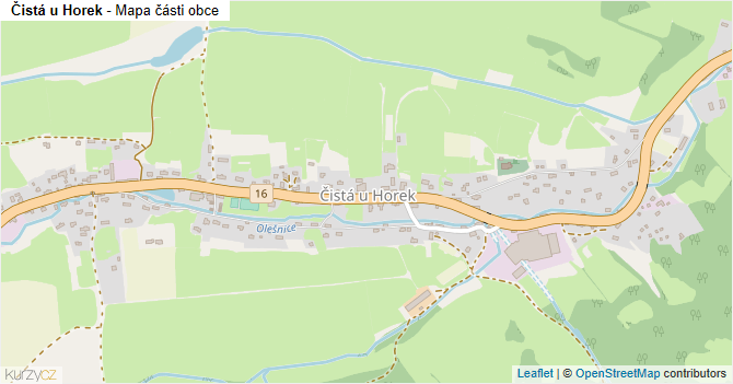 Čistá u Horek - mapa části obce