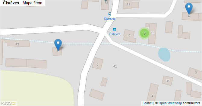 Čistěves - mapa firem