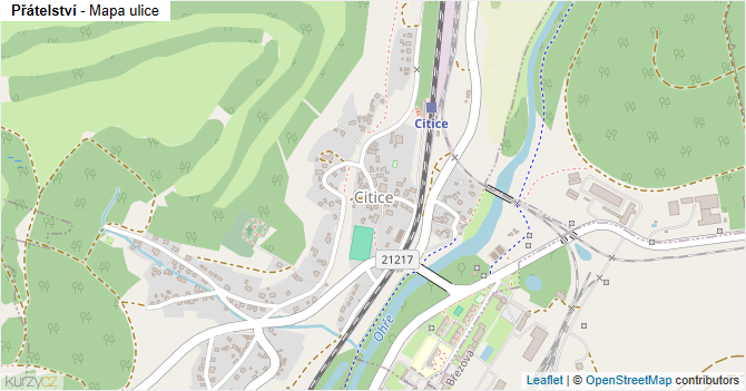 Přátelství - mapa ulice