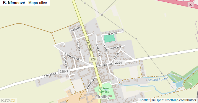 B. Němcové - mapa ulice