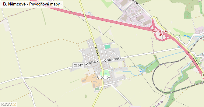 B. Němcové - záplavové mapy stoleté vody