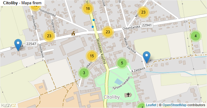 Cítoliby - mapa firem