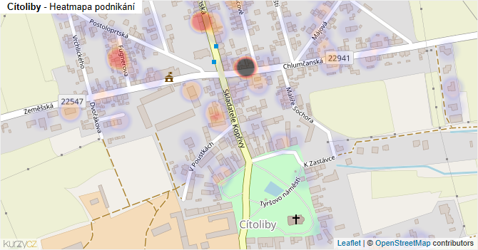 Cítoliby - mapa podnikání