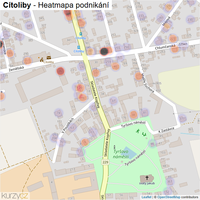 Mapa Cítoliby - Firmy v části obce.