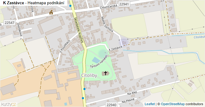 K Zastávce - mapa podnikání