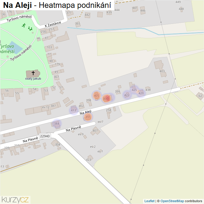 Mapa Na Aleji - Firmy v ulici.