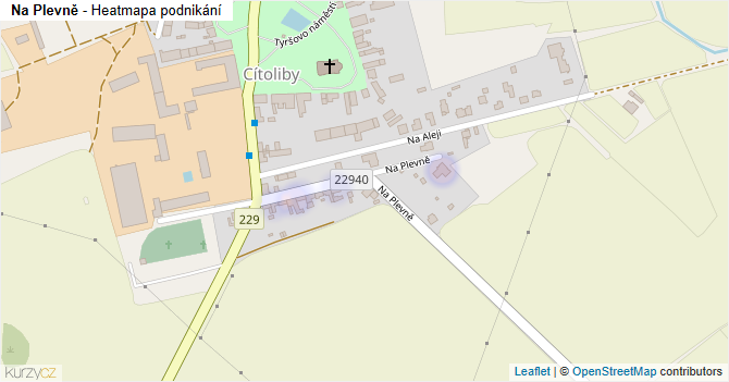 Na Plevně - mapa podnikání