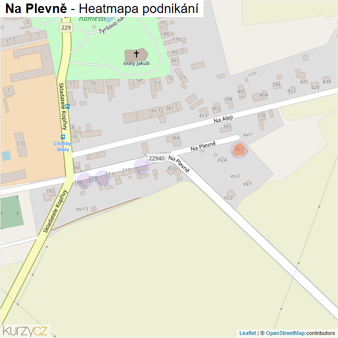 Mapa Na Plevně - Firmy v ulici.