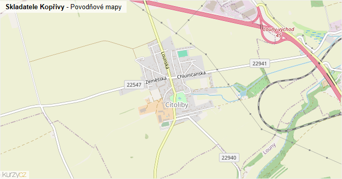Skladatele Kopřivy - záplavové mapy stoleté vody