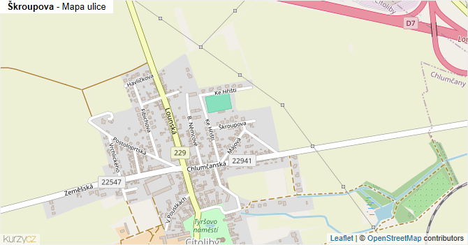 Škroupova - mapa ulice