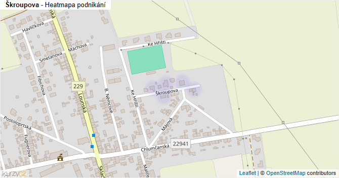 Škroupova - mapa podnikání