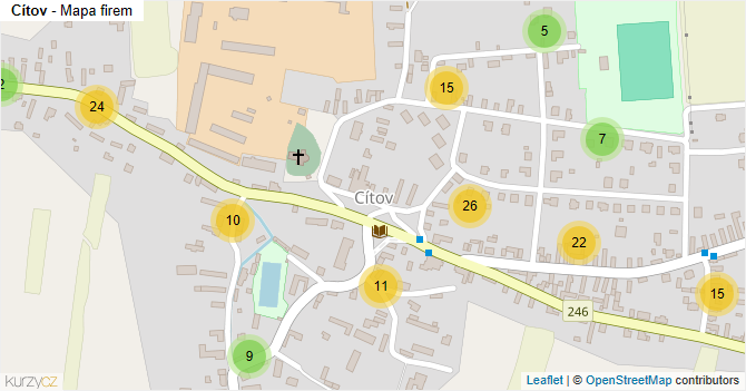 Cítov - mapa firem
