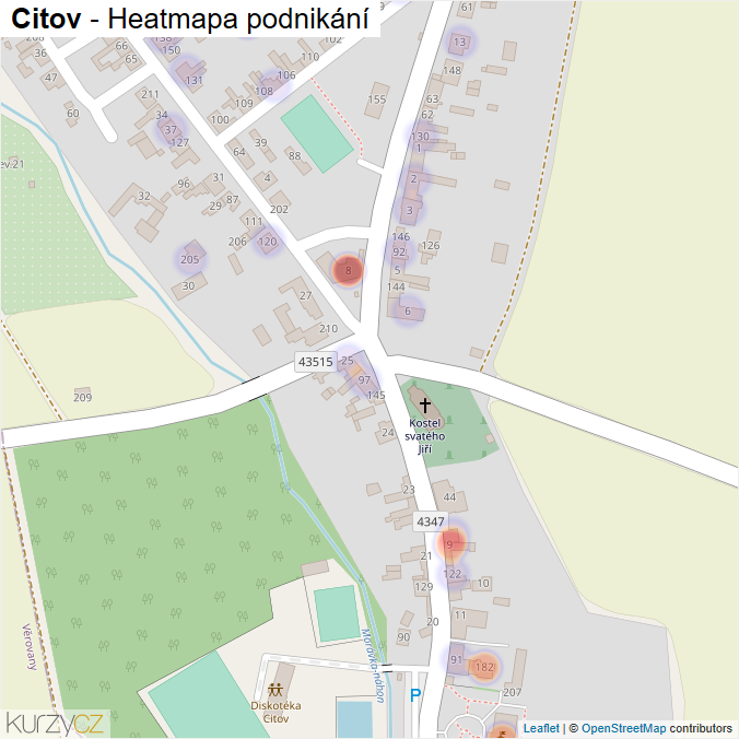 Mapa Citov - Firmy v části obce.
