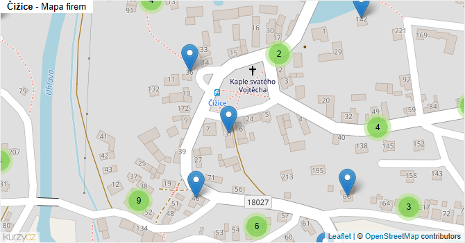 Čižice - mapa firem