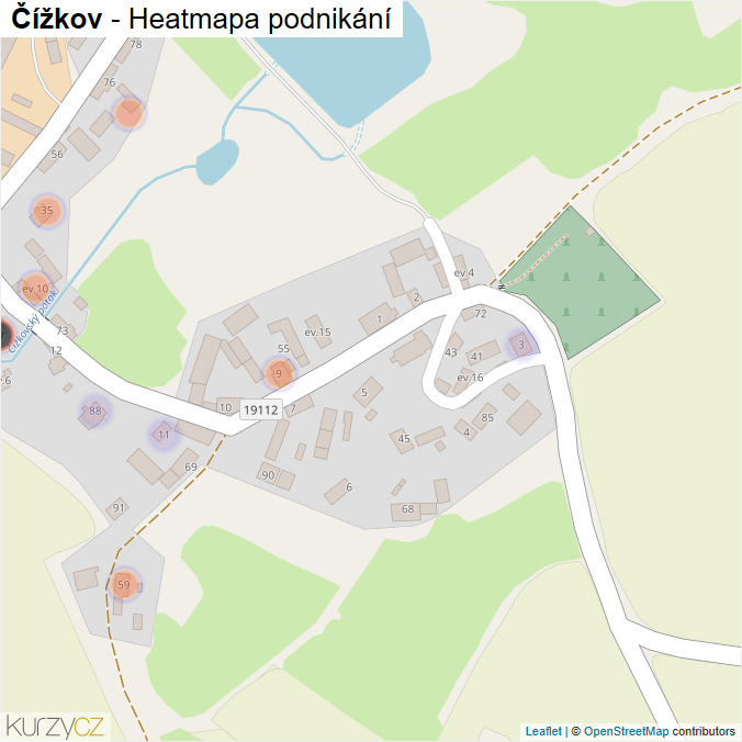 Mapa Čížkov - Firmy v části obce.