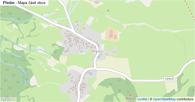 Přešín - mapa části obce