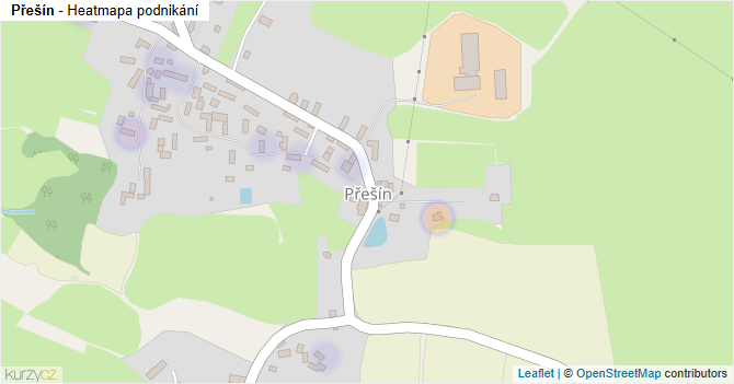 Přešín - mapa podnikání