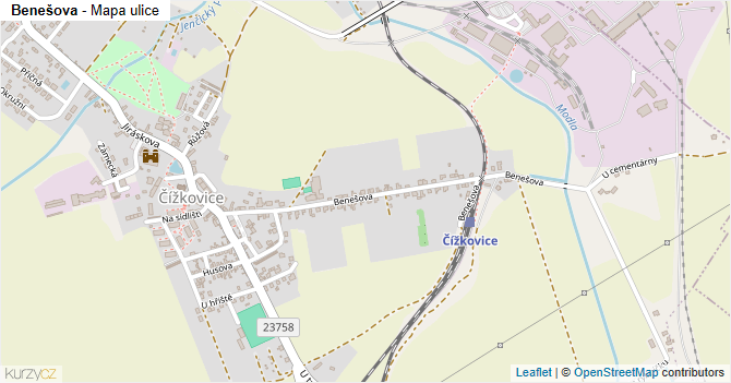 Benešova - mapa ulice
