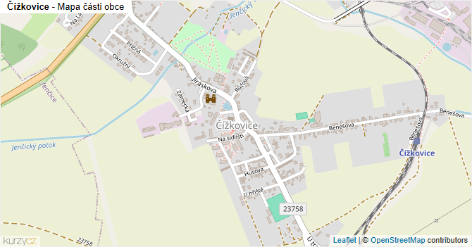 Čížkovice - mapa části obce