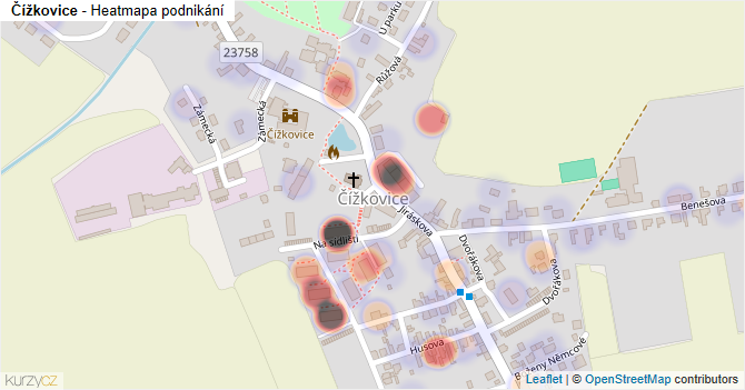 Čížkovice - mapa podnikání