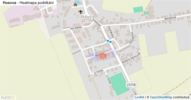 Husova - mapa podnikání