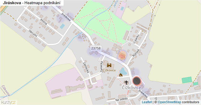 Jiráskova - mapa podnikání
