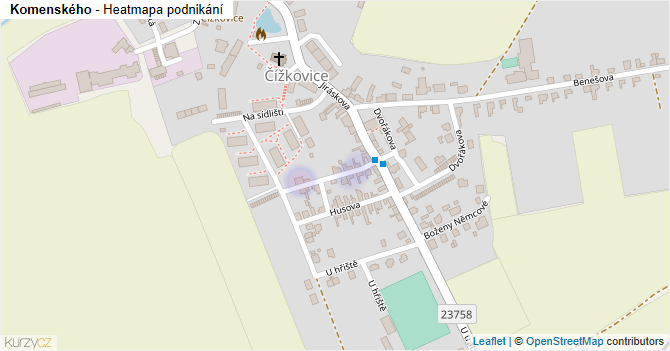 Komenského - mapa podnikání