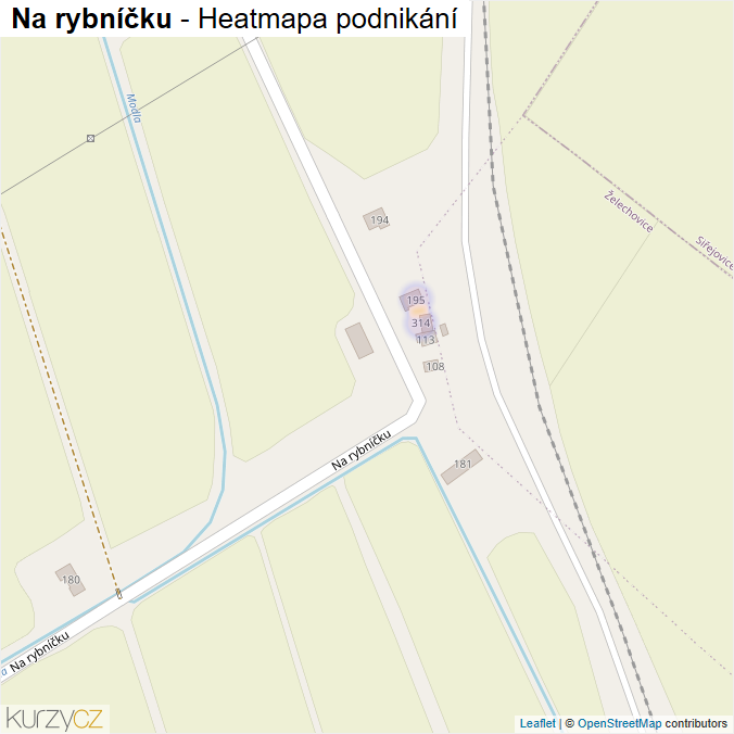 Mapa Na rybníčku - Firmy v ulici.
