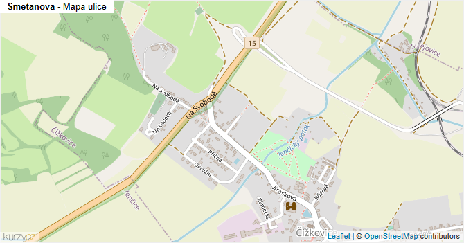 Smetanova - mapa ulice