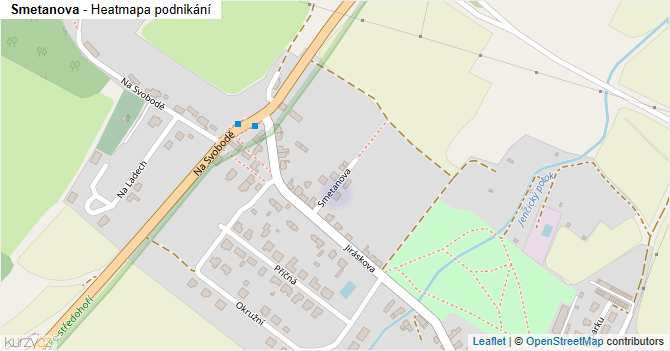 Smetanova - mapa podnikání