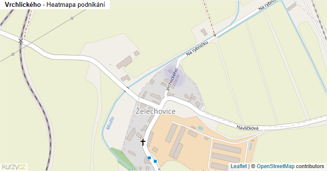 Vrchlického - mapa podnikání
