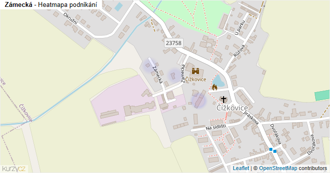 Zámecká - mapa podnikání