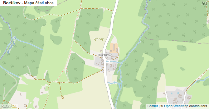 Boršíkov - mapa části obce