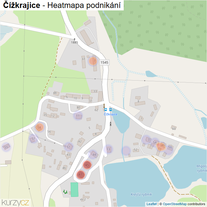 Mapa Čížkrajice - Firmy v části obce.