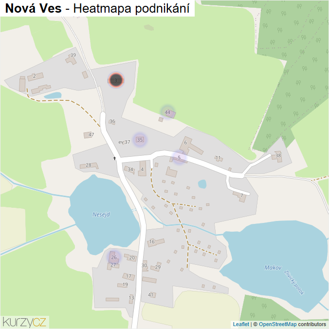 Mapa Nová Ves - Firmy v části obce.