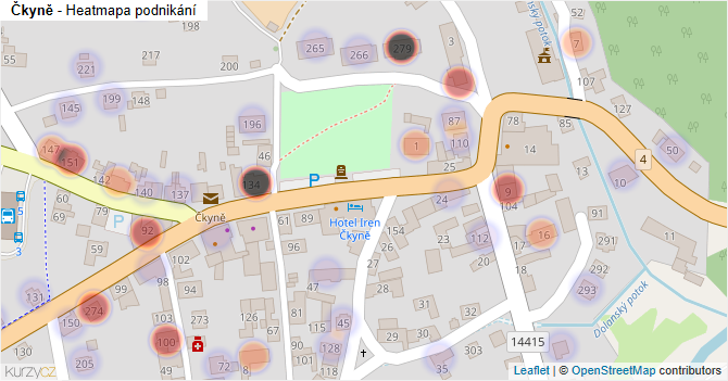 Čkyně - mapa podnikání