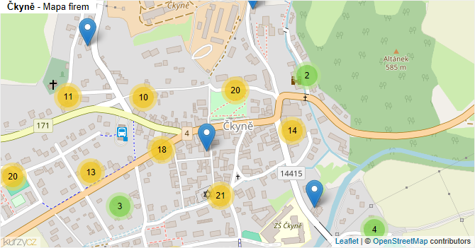 Čkyně - mapa firem