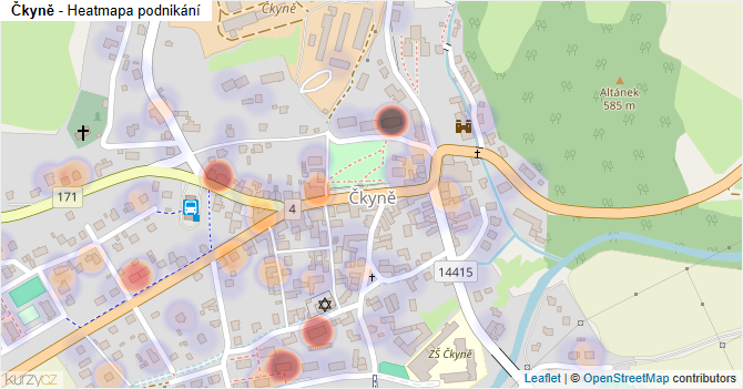 Čkyně - mapa podnikání