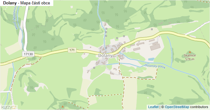 Dolany - mapa části obce