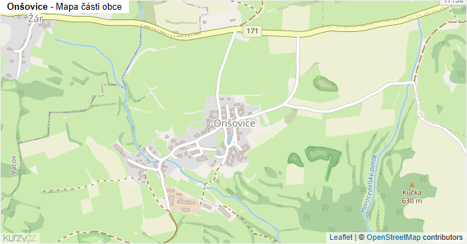 Onšovice - mapa části obce