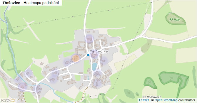 Onšovice - mapa podnikání