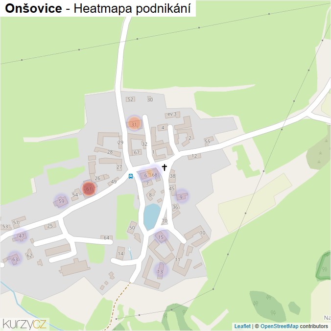 Mapa Onšovice - Firmy v části obce.