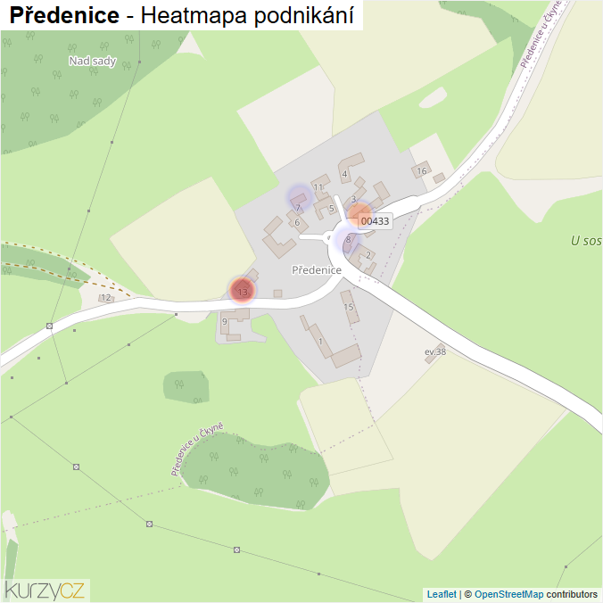 Mapa Předenice - Firmy v části obce.