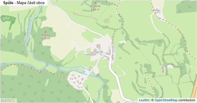 Spůle - mapa části obce
