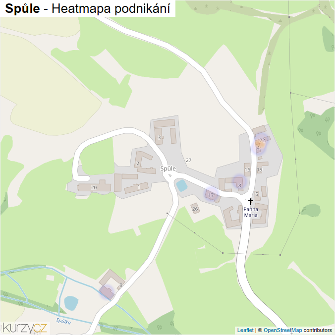 Mapa Spůle - Firmy v části obce.