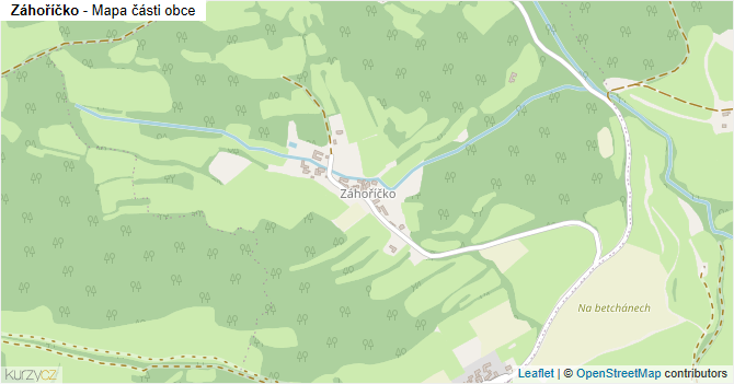 Záhoříčko - mapa části obce